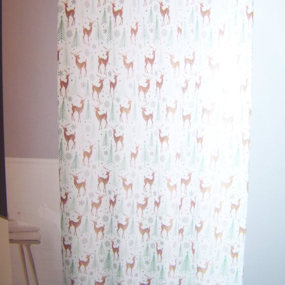 Winter Wonder Lane NWT Glitz & Glam 13pc Shower Curtain Set - Reindeer - Picture 3 of 5